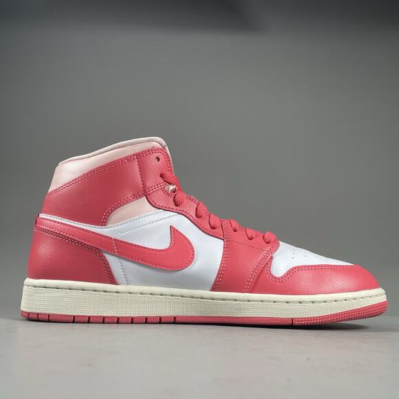 Womens 11.5 Mens 10 Nike Air Jordan 1 Mid Pink White Basketball Shoes BQ6472-186 - Picture 5 of 10